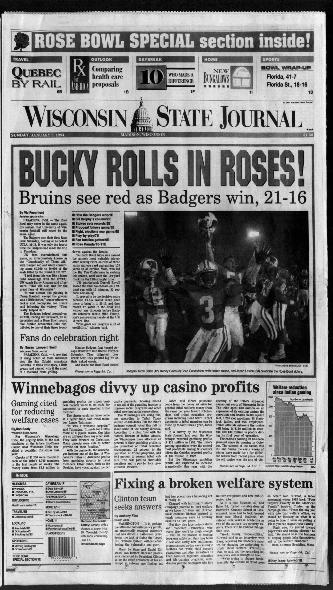 State Journal front page Jan. 2, 1994